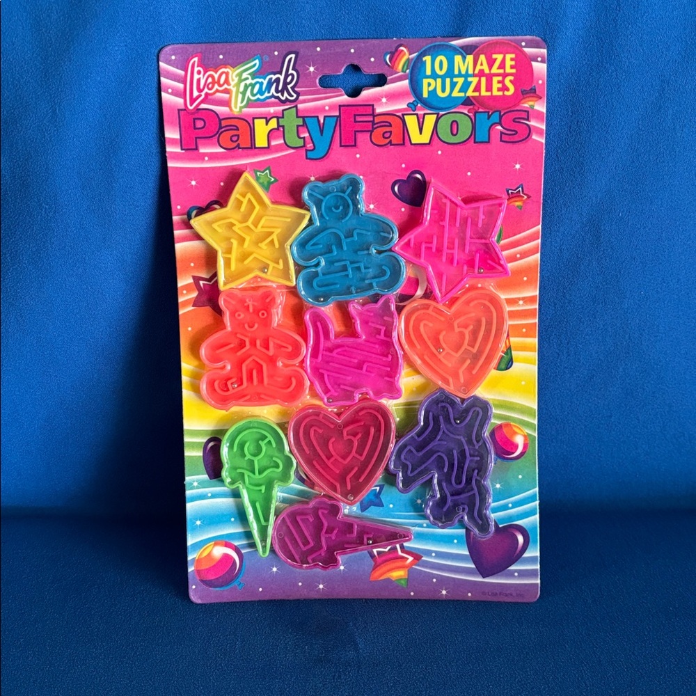 Vintage Lisa Frank Rainbow Party Favors-Set of 10 maze Puzzle party favors